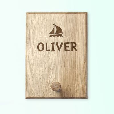 Personalised Ship Wooden Peg Hook