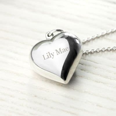 Personalised Silver Heart Necklace