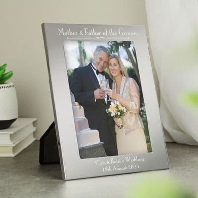 Personalised Silver Mother & Father Of The Bride Photo Frame