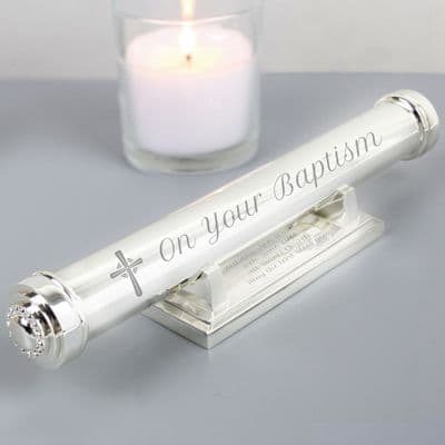 Personalised Silver Plated Cross Cetificate Holder