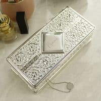 Personalised Silver Plated Decorative Jewellery Box