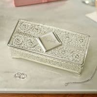 Personalised Silver Plated Decorative Jewellery Box