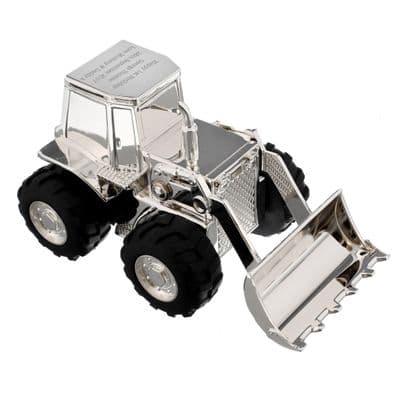 Personalised  Silver Plated Digger Money Box