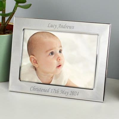 Personalised Silver Plated Landscape Photo Frame