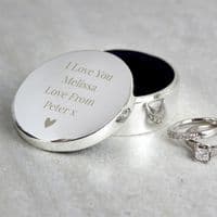 Personalised Silver Ring Box