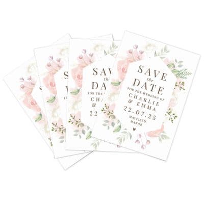 Personalised Soft Floral 36 Save The Date Cards