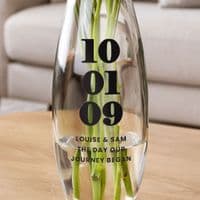 Personalised Special Date Glass Bullet Vase