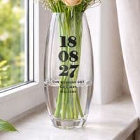 Personalised Special Date Glass Bullet Vase