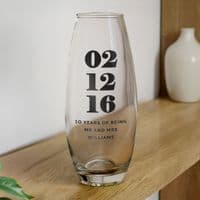 Personalised Special Date Glass Bullet Vase