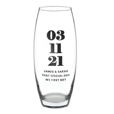 Personalised Special Date Glass Bullet Vase