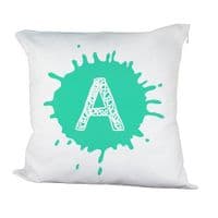 Personalised Splatter Initial Cushion Cover
