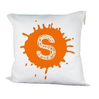 Personalised Splatter Initial Cushion Cover
