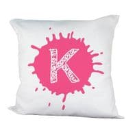 Personalised Splatter Initial Cushion Cover