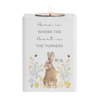 Personalised Spring Bunny Tea Light Holder