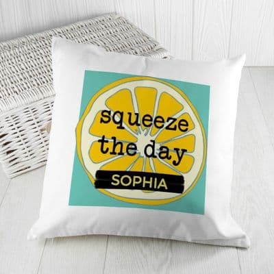 Personalised Squeeze The Day Cushion Cover