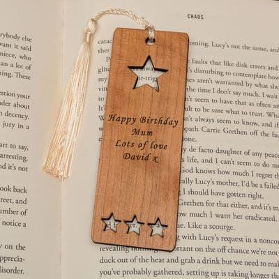 Personalised star Cherrywood Bookmark