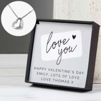 Personalised Sterling Silver I Love You Heart Necklace