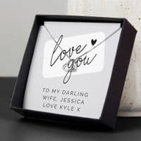 Personalised Sterling Silver I Love You Heart Necklace