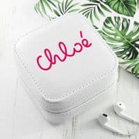 Personalised Summer Style White Jewellery Case