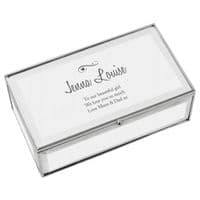 Personalised Swirl And Heart Mirrored Jewellery Box