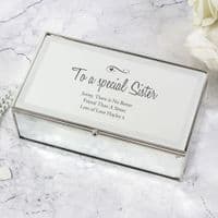 Personalised Swirl And Heart Mirrored Jewellery Box