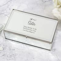 Personalised Swirl And Heart Mirrored Jewellery Box