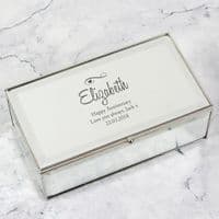 Personalised Swirl And Heart Mirrored Jewellery Box
