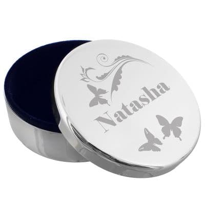Personalised Swirl Butterfly Trinket Box