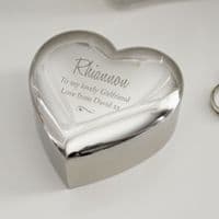 Personalised Swirl & Heart Any Message Heart Trinket Box