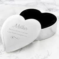 Personalised Swirl & Heart Any Message Heart Trinket Box