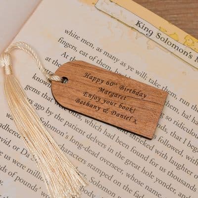 Personalised Tag Cherrywood Bookmark