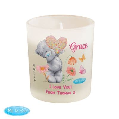 Personalised Tatty Teddy Flowery Jar Candle