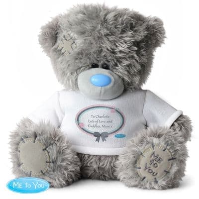 Personalised Tatty Teddy Pastel Bow Teddy Bear