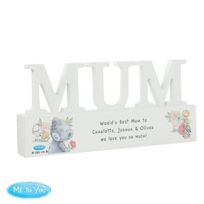 Personalised Tatty Teddy Wooden Mum Ornament