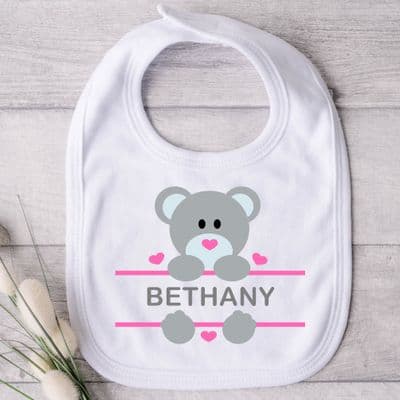Personalised Teddy Bear Baby Bib