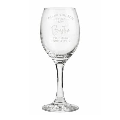 Personalised Thank You Wine Glass