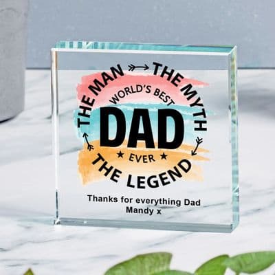 Personalised The Man The Myth Crystal Token