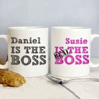 Personalised The Real Boss Sketch Mug Set