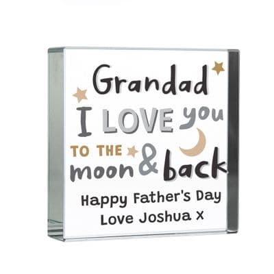 Personalised To The Moon & Back Crystal Token