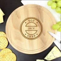 Personalised Top Chef Round Wooden Chopping Board