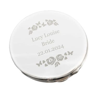 Personalised Vintage Rose Copact Mirror