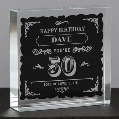 Personalised Vintage Typography Crystal Token