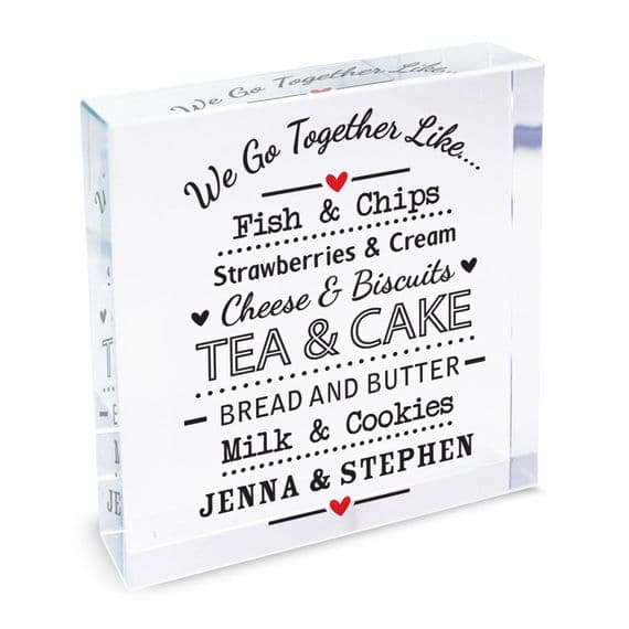 Personalised We Go Together Like Crystal Token