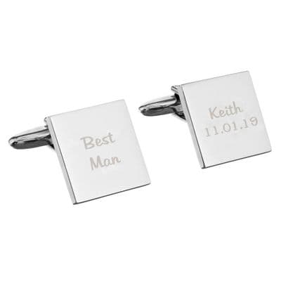 Personalised Wedding Role Square Cufflinks