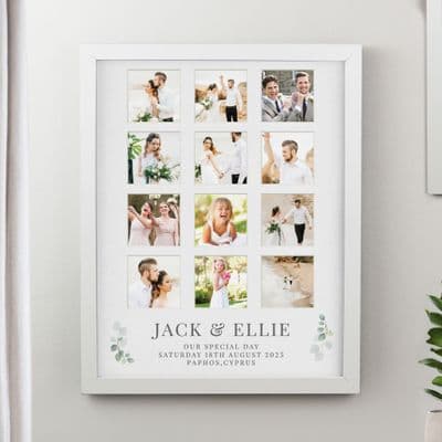 Personalised Wedding White Multi Photo Frame