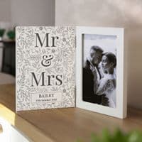 Personalised Wedding Wooden Hinged Photo Frame