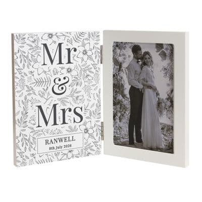 Personalised Wedding Wooden Hinged Photo Frame