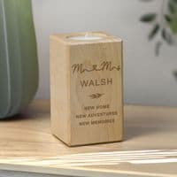 Personalised Wedding Wooden Tealight Holder