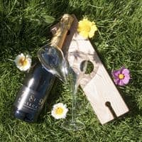 Personalised Welsh Ash Wooden Champagne And Glasses Holder