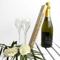 Personalised Welsh Ash Wooden Champagne And Glasses Holder